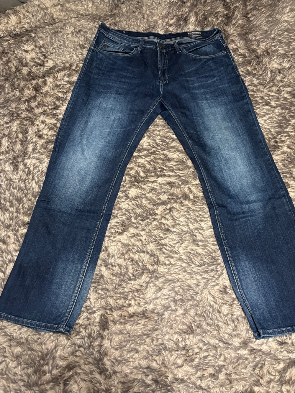 Buffalo David Bitton Men's Straight Jeans in Dark Blue Wash